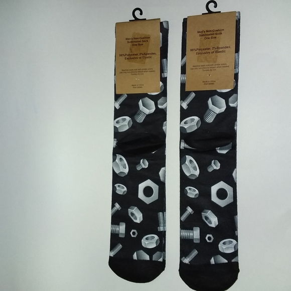 2/$10 Set of Nuts & Bolts Socks - Picture 6 of 7